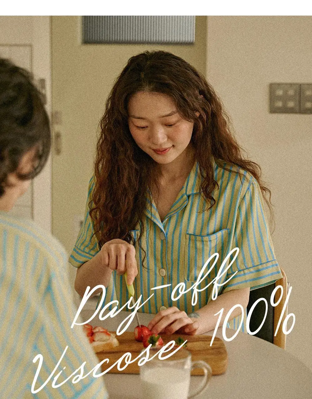 보웰 [BWTZ] 데이오프 비스코스 100% 파자마 반소매세트 레몬스트라이프 3종 상세페이지 3